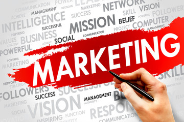 MARKETING word cloud, business concept