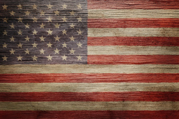 Fototapeta na wymiar Worn vintage American flag background