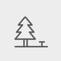 Pine tree thin line icon