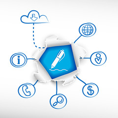 Pencil and sketch diagrams. Doodle vector illustration.