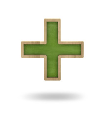 Fototapeta premium Green blank plus sign shape blackboard