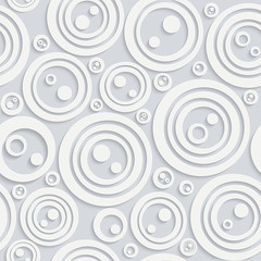 Seamless circular pattern with shadow white color