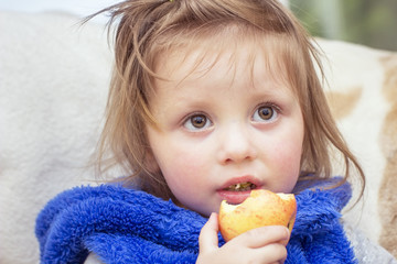 Cute little girl with apple
