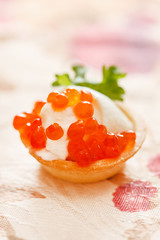 canape with caviar