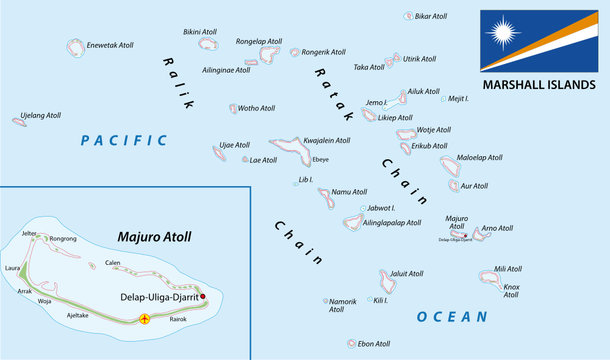 marshall islands map with flag