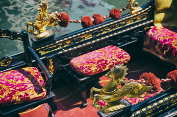Luxury Venetian Gondola Venice Italy Detail