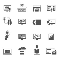 Program Development Icons Black