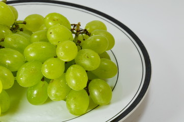 green grape on the dish