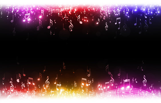 Multicolor Music Notes Background