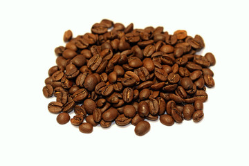 Coffee beans isolated on white