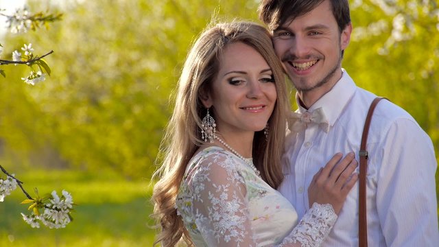 Happiness in love, perfectly attuned couple, beautiful stylish couple