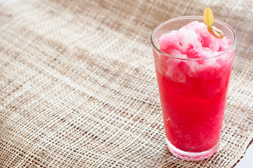 Shave ice - hawaiian shaved ice dessert. Close up of traditional