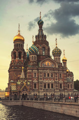 Fototapeta na wymiar Church on Spilled Blood in twilight. Saint Petersburg. Russia