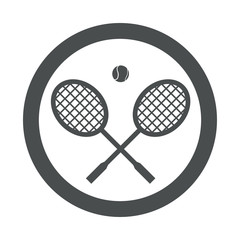 Icono redondo raquetas de tenis gris