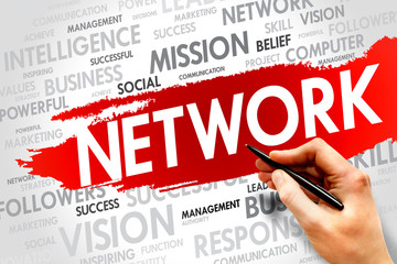 NETWORK word cloud, business concept