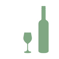 Weinflaschen und Weingläser - Weißwein - modern