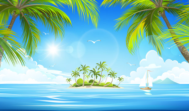 Tropical Island. Vector