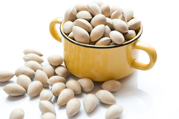 Ginkgo biloba seed in Thai food market, Ginkgo seeds background