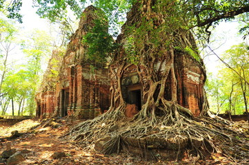 Ruins of Koh Ker Temple in Cambodia