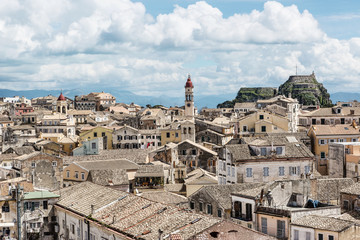 Panorama of the capital of Corfu, Greece