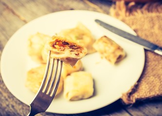 Vintage photo of fried dumplings