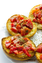Italian bruschetta with tomato and italian bread frise