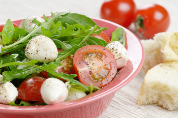 Caprese Salad and bread