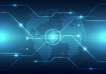 vector digital global technology concept, abstract background