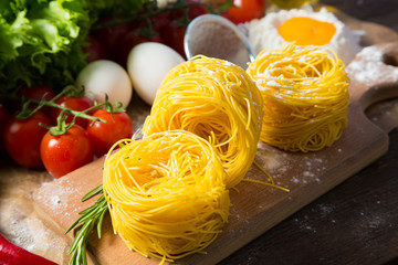 Pasta, vegetables, spices