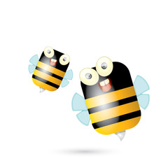 cartoon cute bright baby bee. vector