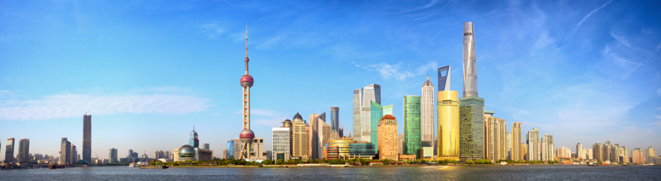 Shanghai skyline panorama, China