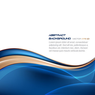 Abstract blue vector wavy background