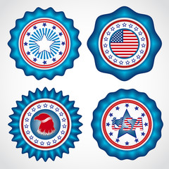 American Independence Day. Holiday badges