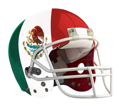 Flagged Mexico American football helmet