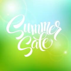 Summer Sale, blurred background. Vector illustration