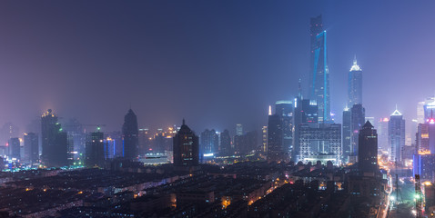 Fototapeta na wymiar night view at shanghai china