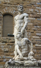 Fototapeta na wymiar Statua Ercole e Caco di Baccio Bandinelli, Firenze