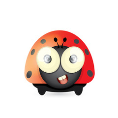 Obraz premium cartoon cute bright ladybag. vector illustration.