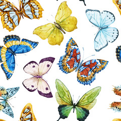 Watercolor butterfly pattern