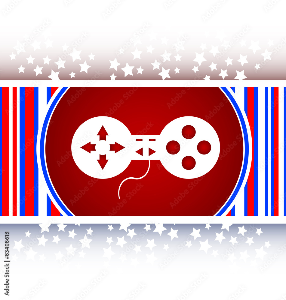 Poster game controller web icon, button isolated on white vector