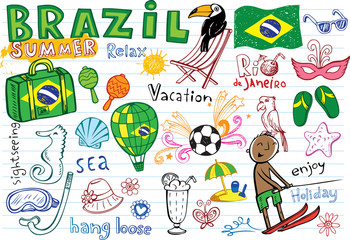 Summer in Brazil doodles collection
