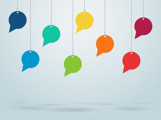Hanging Speech Bubbles Vector Design
