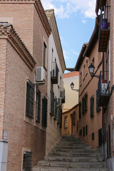 Fototapeta na wymiar Empty old street in Toledo, Spain