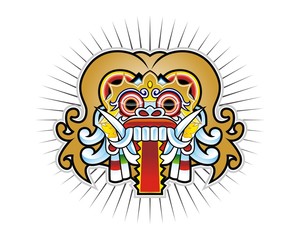 barong leak bali mask image vector