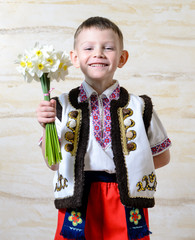 Adorable boy wearing traditional costume