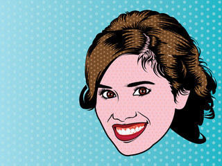 Pop Art Woman smiling