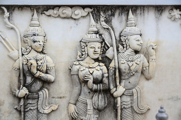 statue Buddha temple Thailand art stone old
