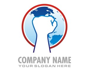 silhouette fist logo image vector