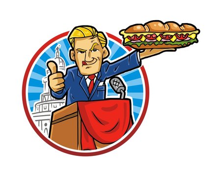 male leader sandwich logo character image vector