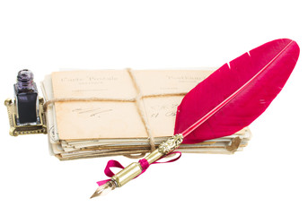 pile of old mail and aged photos